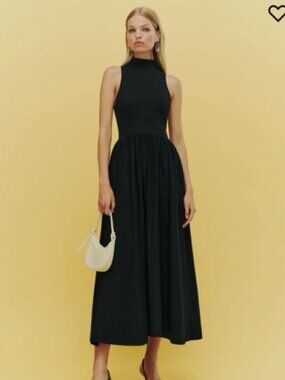 strapless midi a line dress Worship Strapless A-Line Midi Dress Black